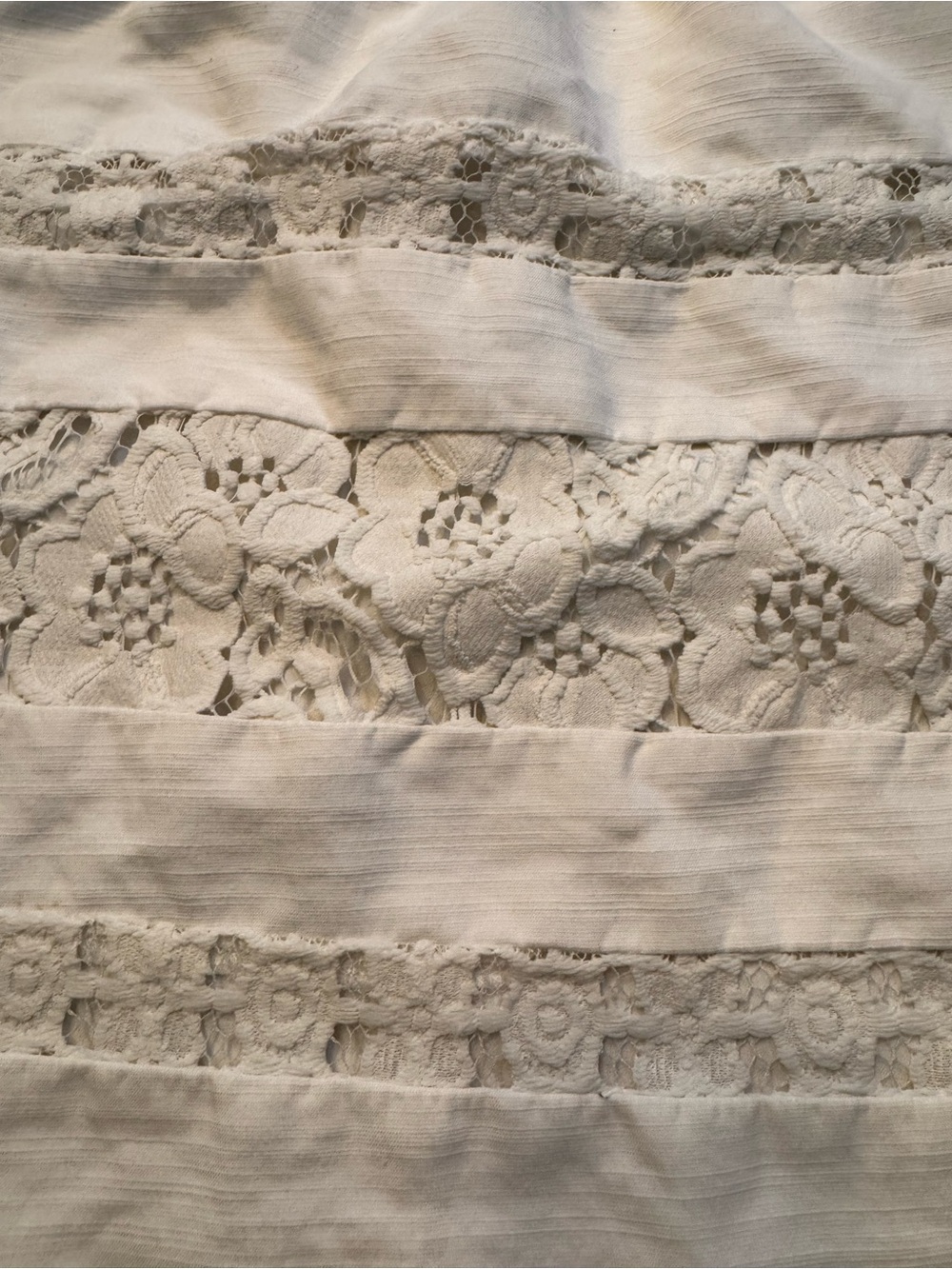 LOFT Cream Lace-Trim A-Line Skirt - Picture 3 of 9